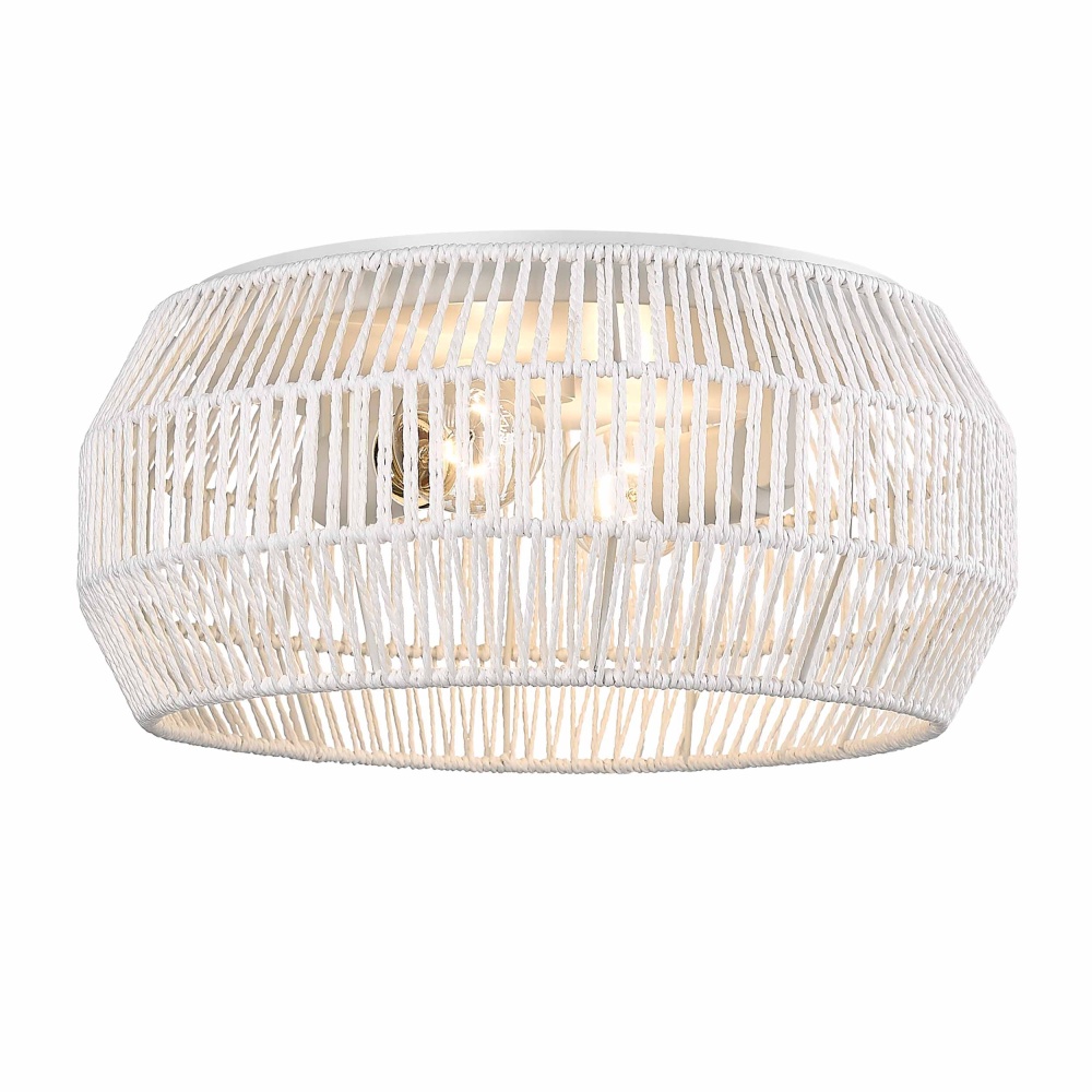 Golden Lighting Marlee 2-light Flush Mount in Matte White